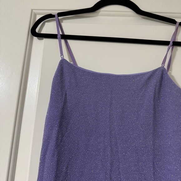 Spaghetti Strap Glitter Lavender Dress - Picture 3 of 5
